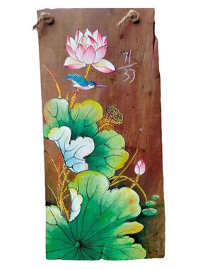 明雅手绘木板客厅装饰画