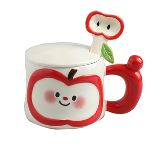 舍里可爱马克杯办公室水杯陶瓷带盖勺实用送闺蜜生日礼物情侣对杯