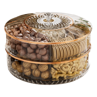 新年干果盘茶几零食糖果坚果客厅高端精致高颜值家用收纳盒水果盘