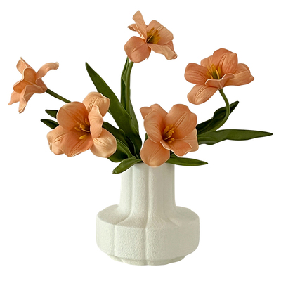 油画感郁金香仿真花装饰花艺摆件