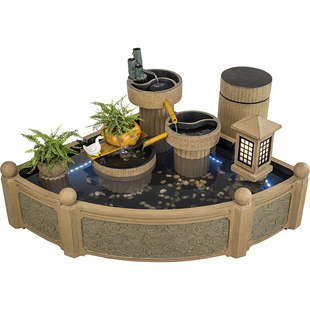 匠心坊户外庭院成品景观鱼池造景花园流水摆件大鱼缸阳台养鱼池