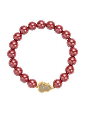 若在江南｜天然朱砂和田玉葫芦手串本命年红色手链女款送生日礼物