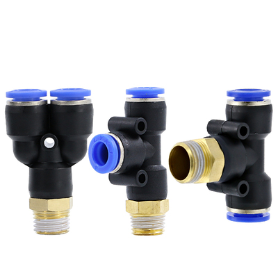 气管三通接头PB8-02带螺纹气动