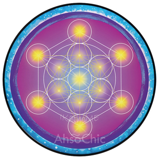 梅塔特隆几何图案禅修地垫圆形防滑瑜伽冥想打坐垫水晶塔罗牌垫子