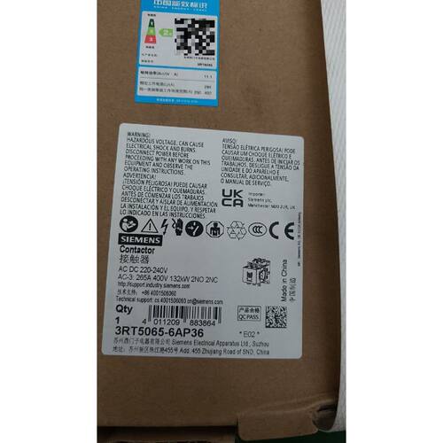 议价可维修西门子接触器3RT50656AP36额定电流265AACDC220240V2NO