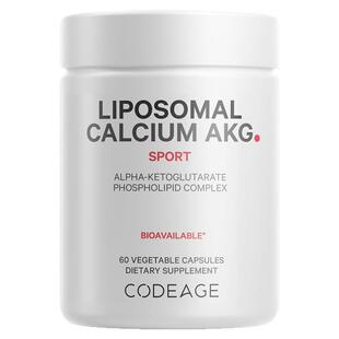 美国原装Codeage脂质体钙 AKG 60粒胶囊成年人补充剂酮戊二酸健康