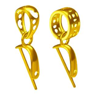 18k金扣头万能项链卡扣斜孔观音佛公翡翠瓜子扣夹扣玉扣吊坠扣头