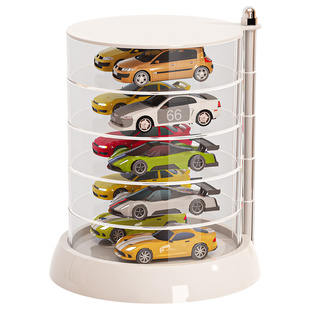 可旋转小汽车收纳盒1:64风火轮合金模型置物架儿童玩具车展示架