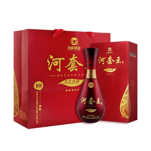【年货送礼】河套王52度品格10浓香型喜酒婚宴白酒500mL礼盒装