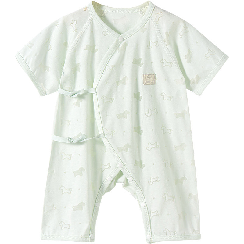 婴儿连体衣夏季新生儿衣服男女幼儿薄款短袖透气和尚哈衣宝宝夏装