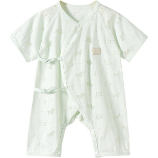 婴儿连体衣夏季新生儿衣服男女幼儿薄款短袖透气和尚哈衣宝宝夏装
