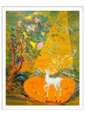 画家原创手绘油画花卉 油画孤品客厅餐厅玄关过道装饰挂画高级感