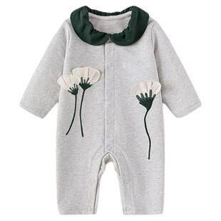 【清仓】babylove婴儿连体衣春秋纯棉女宝宝哈衣甜美衣服一隅花开