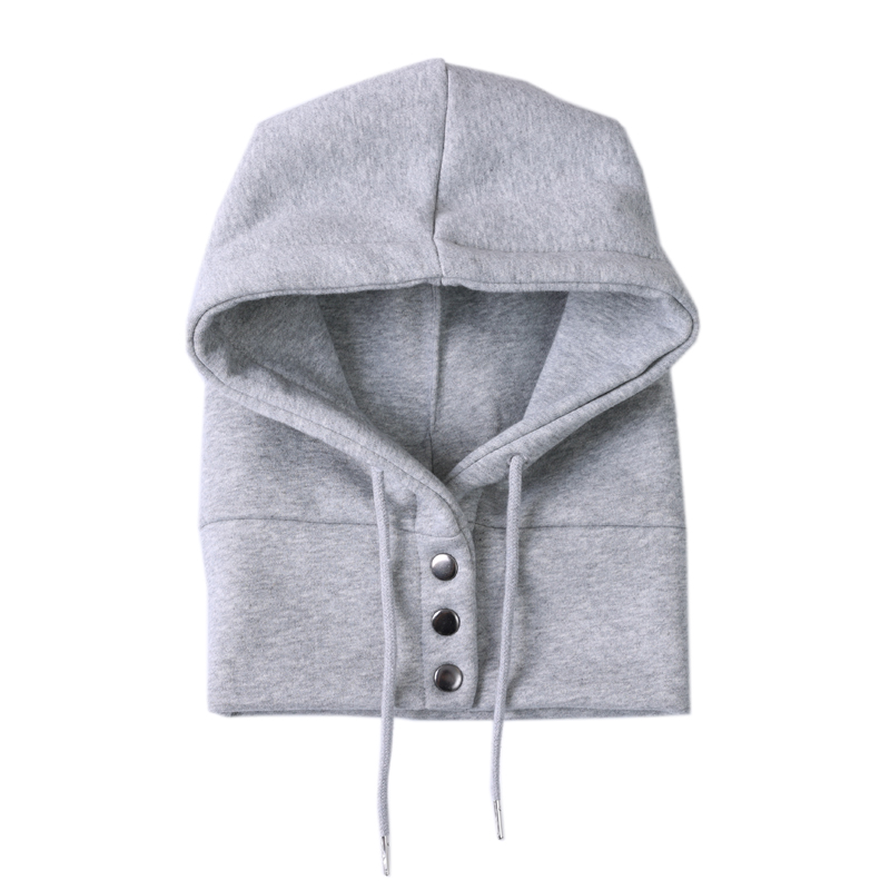 纯棉一体帽子围脖秋冬男女假领子围巾防风护脖子保暖配棉衣卫衣帽