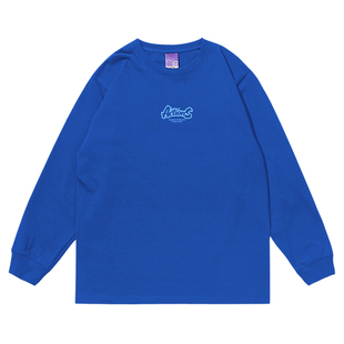 ACTIONS秋季新款体恤美式纯棉宽松圆领打底衫男女长袖t恤潮牌上衣