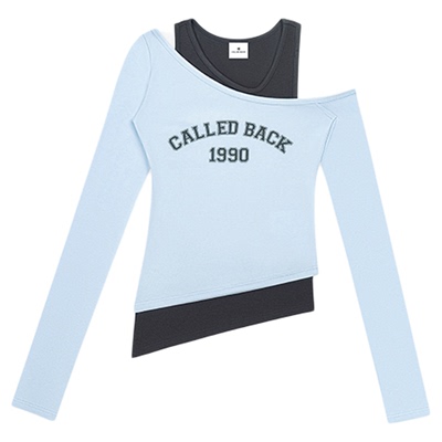 CalledBack真两件拼接背心上衣