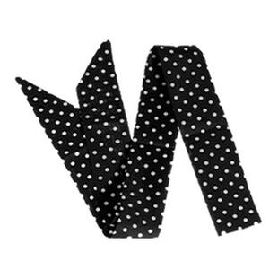 法式细窄长条黑色波点丝巾女2026新款搭配衬衫高级感系脖领巾发饰