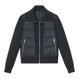 【绒冬轻羽】诗篇专选针织拼接立领短款羽绒服女2025冬款