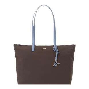 agnès b.经典系列尼龙大号女士通勤手提单肩包托特包