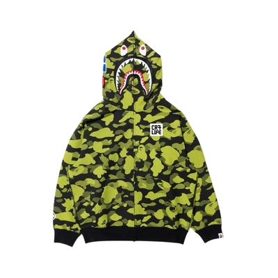 BAPE X CR7 LIFE联名男女装秋25年冬迷彩鲨鱼连帽卫衣开衫911151P