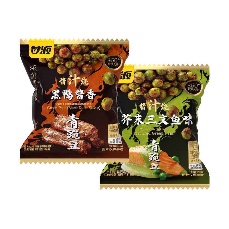 甘源青豆酱汁烧黑鸭青豌豆208g