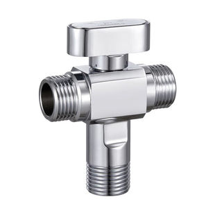 潜水艇三通球阀双出水一进二出全开大流量三角阀三通阀门黄铜373