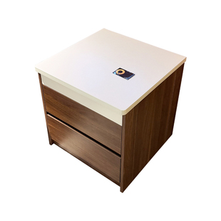 现代简约智能解锁双暗格保险柜实木防盗设计储物收纳柜简易撞色型