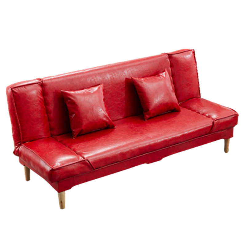 油蜡皮沙发小户型客厅办公室折叠沙发床科技布酒店公寓实木双人