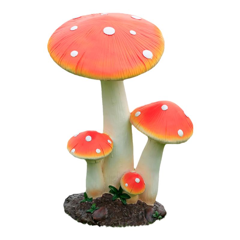 户外卡通蘑菇玻璃钢落地雕塑