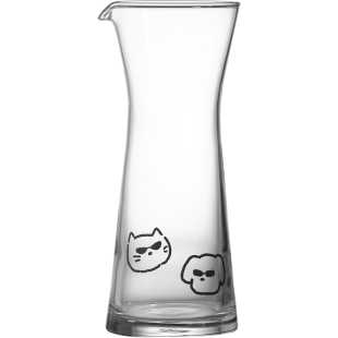 气泡招待所‘原创简笔画小猫小狗玻璃分酒器小酒杯酒壶酒具套装