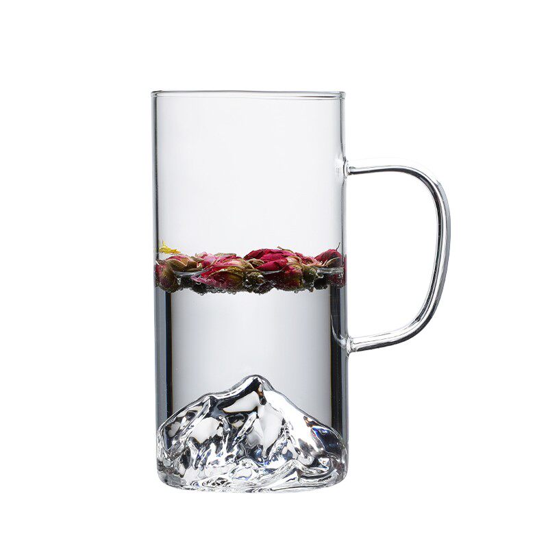简约泡花透明文艺主人火山玻璃杯