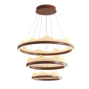 意式轻奢客厅吊灯日照金山设计师现代餐厅高级感2026新款中山灯具