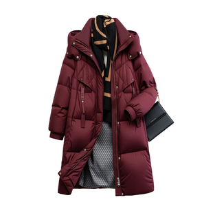 雅鹿官方新款冬季加厚女士中长保暖防寒户外宽松休闲羽绒服外套