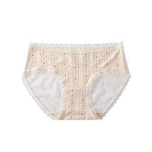 都市丽人蕾丝内裤女夏薄款冰丝甜美10A抗菌女生性感小碎花三角裤