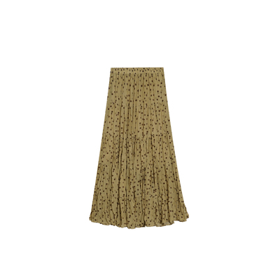 复古褶皱波点a字半身裙女蛋糕裙