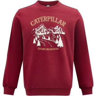 CAT卡特25冬季男士新品远红外发热廓形圆领新年红卫衣商场同款