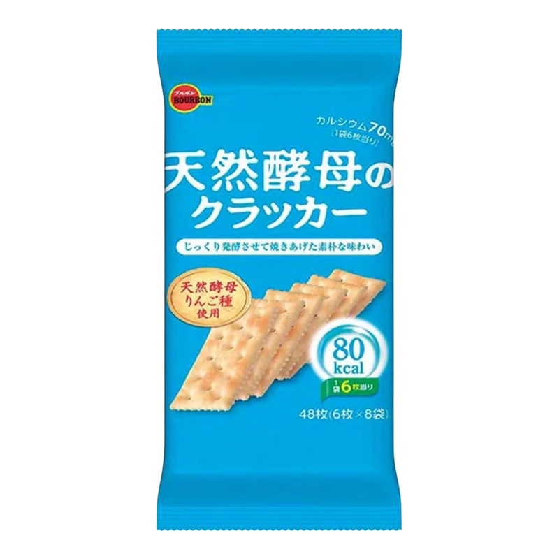 百邦 高钙天然酵母梳打饼48枚入休闲食品6枚X8袋酥脆饼干苏打饼干