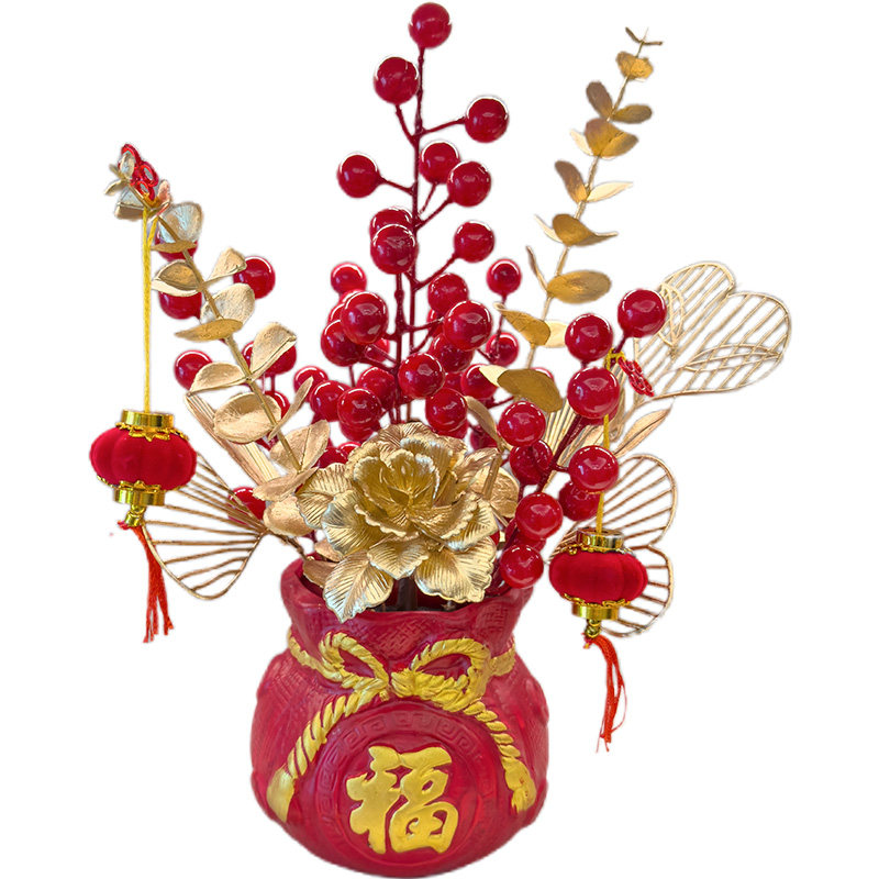 仿真花发财果客厅餐桌摆放婚庆