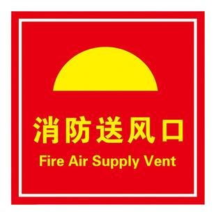 消防排烟口标识牌送风口提示牌贴纸出风口贴纸正压送风口标识牌机械风机严禁遮挡标示牌警示牌标志PVC定制