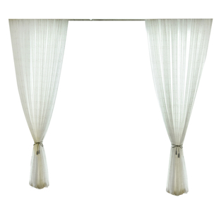 北欧风格简约服装店橱窗装饰纯色纱帘隔断美容院隔断落地窗帘遮挡