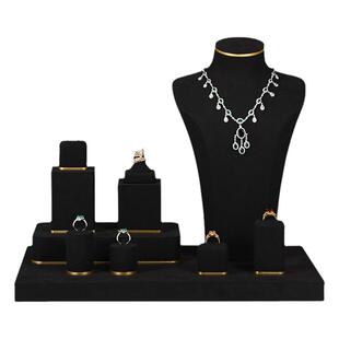 众美达轻奢珠宝橱窗陈列架首饰展示架人像高柜台道具饰品高端黑色