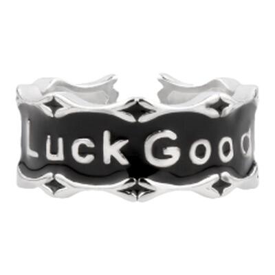 黑色幸运字母戒指男女款