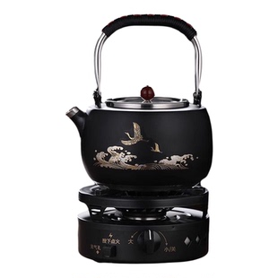 耐高温玻璃煮茶壶便携茶具旅行户外充气烧水炉不锈钢泡茶壶煮茶炉