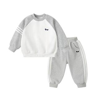 右欧男童套装春季2025新款运动学院春装宝宝卫衣裤两件套儿童童装