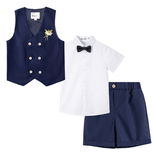 男童英伦风西装马甲礼服套装夏季
