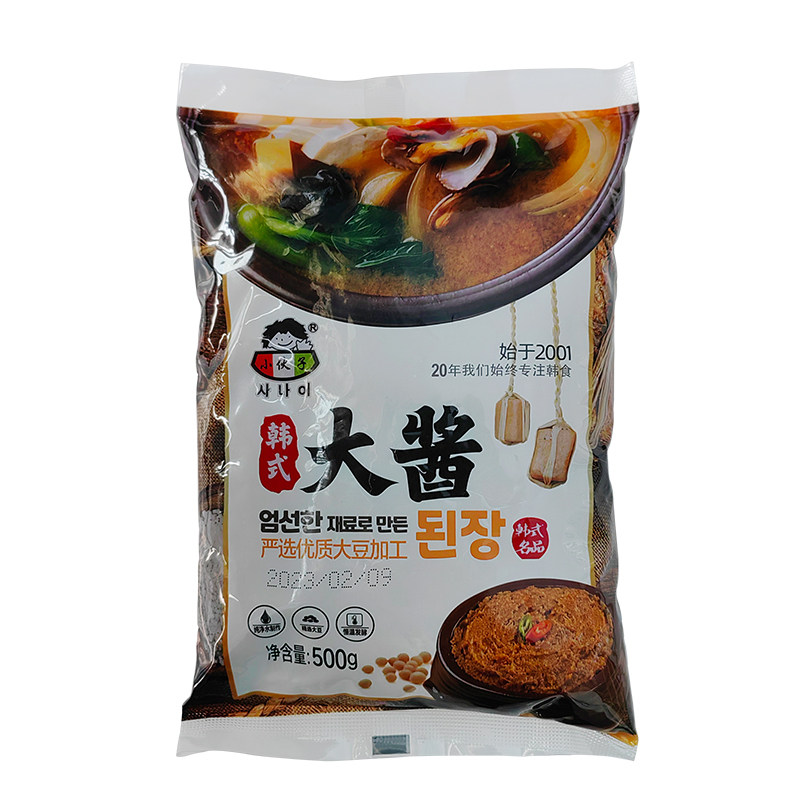 包邮小伙子大酱500g韩式大酱黄豆酱韩餐专用韩国大酱汤海带汤用
