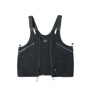 春季轻薄透气潮牌二用挎包多口袋无袖尼龙马甲背心机能男女单肩包