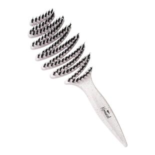 KRRAMEL升级黑科技 鹅卵石白PEBBLES松塔猪鬃护发梳子蓬松防静电