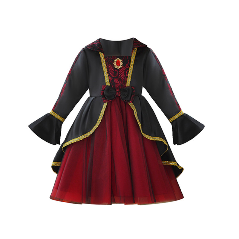 女童万圣节吸血鬼衣服女巫演出服