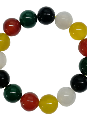 天然水晶金木水火土情侣手链